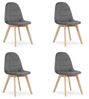 Home Collective Esszimmerstuhl Bürostuhl Küchenstuhl, gepolsterter Stuhl, Velours-Sitzmaterial (120 kg Sitzlast, ideal für Wohnzimmer, Küche, Schlafzimmer, Esszimmer), mit Holzbeinen aus Buche dunkelgrauer Samt 4er Set Bild 4
