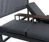 Alu Lounge-Gartenliege HWC-P81, Sonnenliege Daybed, 10cm-Polster 220g/m² 196x165x196cm ~ dunkelgrau, Polster grau Bild 5