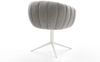 Drehstuhl Jada-Flex Strukturstoff Soft Grau Fußkreuz Weiß 360° drehbar Wippfunktion Taschenfederkern Bild 5