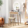 YU YUSING Schminktisch LED Spiegel Hocker Kosmetiktisch Eiche Bild 2