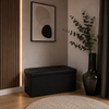 belviona Sitztruhe mit Stauraum, faltbare Sitzbank aus Kunstleder für Wohnzimmer, Flur oder Schlafzimmer, 80 l Volumen, 76 x 38 x 38 cm, schwarz Bild 2