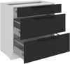 Küchen Unterschrank 80 cm Küche ARIA Schwarz ultra matt + Weiss matt, hochwertige Fronten mit Anti Fingerprint Beschichtung, Soft-Close Küchenzeile Küchenblock Bild 3
