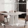 Home Collective Esstisch ausziehbar Tisch Küchentisch Esszimmertisch Ausziehtisch (Esszimmer Küche Wohnzimmer Esstisch erweiterbar), modernes Design Doppel-Säulengestell 120-160x80 cm Kaschmir Bild 4