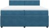 vidaXL Boxspringbett mit Matratze Blau 200x200 cm Samt 3287828 Bild 3