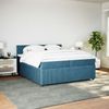 vidaXL Boxspringbett mit Matratze Blau 200x200 cm Samt 3287828 Bild 2