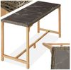 tectake Gartentisch Rattan Bartisch mit Aluminium- und Holzgestell, 161x64,5x99,5cm (Outdoor Esstisch Lovas, 1-St, für Außen in Natur), abnehmbare Feinsteinzeugplatten, wetterfest und UV-beständig Bild 5