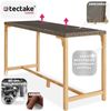 tectake Gartentisch Rattan Bartisch mit Aluminium- und Holzgestell, 161x64,5x99,5cm (Outdoor Esstisch Lovas, 1-St, für Außen in Natur), abnehmbare Feinsteinzeugplatten, wetterfest und UV-beständig Bild 2