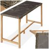 tectake Gartentisch Rattan Bartisch mit Aluminium- und Holzgestell, 161x64,5x99,5cm (Outdoor Esstisch Lovas, 1-St, für Außen in Natur), abnehmbare Feinsteinzeugplatten, wetterfest und UV-beständig Bild 4