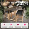 tectake Gartentisch Rattan Bartisch mit Aluminium- und Holzgestell, 161x64,5x99,5cm (Outdoor Esstisch Lovas, 1-St, für Außen in Natur), abnehmbare Feinsteinzeugplatten, wetterfest und UV-beständig Bild 3