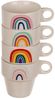 Out of the Blue Tasse 4 Tassen im Metallständer - Stapelbares 5-teiliges Set Regenbogen, 5-tlg, New Bone China, Metall, Spülmaschinenfest, Mikrowellengeeignet, Stapelbar Bild 4