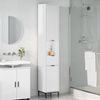 vidaXL Badezimmerschrank mit Tür Hochglanz Weiß 31,5 x 33 x 190 cm 883408 Bild 4
