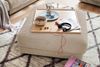 KAWOLA Big Hocker MADELINE Polsterhocker Cord taupe 43 x 120 x 120 cm Bild 2