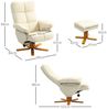 HOMCOM Relaxsessel mit Hocker und Stauraum, mit Liegefunktion (Fernsehsessel, 2-St, 360° drehbarer Sessel), Kunstleder Holzgestell Cremeweiß 80 x 86 x 99cm Bild 2