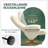 HOMCOM Relaxsessel mit Hocker und Stauraum, mit Liegefunktion (Fernsehsessel, 2-St, 360° drehbarer Sessel), Kunstleder Holzgestell Cremeweiß 80 x 86 x 99cm Bild 3