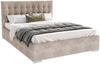 FDM Polsterbett Bettrahmen Bettgestell 90x200, 120x200, 140x200, 160x200, 180x200cm (MADE IN EU - mit hochwertigem Velours Bezug, Bettrahmen, Bett, Optional mit Matratze bestellbar, mit großen gepolsterten Kopfteil, mit Bettkasten zum aufklappen), Meta... Bild 3