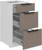 Küchen Unterschrank 40 cm Küche ARIA Sandgrau ultra matt + Weiss matt, hochwertige Fronten mit Anti Fingerprint Beschichtung, Soft-Close Küchenzeile Küchenblock Bild 3