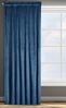 Samtvorhang Velours Vorhänge zum Wohnzimmer Prachtvoll Elegant blau 140x270 cm Kräuselband Bild 2