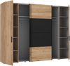 FORTE Dalate Kleiderschrank, Holzwerkstoff, Schwarz, 270,3 x 210 x 61,2 cm Bild 5