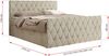Boxspringbett mit gesteppter Front und Kopfteil, Multipocket-Matratze, zwei Bettkästen - MIREN DUO - 200 x 200 cm - Beige Velvet - H4 Bild 5