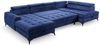 Wohnlandschaft Schlafsofa AGNESA Stoff Salvador Dunkelblau Ottomane Links Bild 5