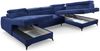 Wohnlandschaft Schlafsofa AGNESA Stoff Salvador Dunkelblau Ottomane Links Bild 4
