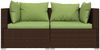 vidaXL 2-Sitzer-Sofa mit Kissen Braun Poly Rattan 317553 Bild 3