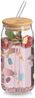 ZELLER 19067 Trinkglas ICE CREAM mit Bambusdeckel und Glastrinkhalm, Ø 7,5 x 15,5 cm Bild 2