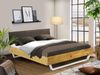 Möbel-Eins CURBY Kufenbett mit Polster-Kopfteil, Material Massivholz, rustikale Altholzoptik, Fichte, Kufen Weiß natur 140x200 cm Stoff Braun Bild 2