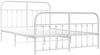 vidaXL Bettgestell mit Kopf- und Fußteil Metall Weiß 135x190 cm 352644 Bild 3