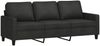 vidaXL 3-tlg. Sofagarnitur mit Kissen Schwarz Stoff 3201432 Bild 5