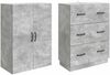 vidaXL Schrankset 2 pcs Betongrau 66 x 34,5 x 87 cm Holzwerkstoff 3416802 Bild 3