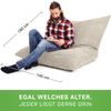 Green Bean® XXL Sitzsack aus Cordstoff 370 Liter mit EPS-Perlen Füllung - Kuschelig Weich Robust & Waschbar - Sitzkissen Beige Bild 5