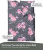 LINKHOFF Bettwäsche Biber Bettwäsche 135x200 cm, Anthrazit Rosa, Blumenmuster, Flauschige Blumen-Bettwäsche, Floral, Mit Reißverschluss, Rosen Bild 2