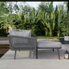 Merax Gartensofa mit 2 waschbaren Kissen, Stahl / Schwamm grau, 120 x 130 x 67 cm Bild 5