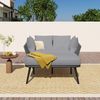 Merax Gartensofa mit 2 waschbaren Kissen, Stahl / Schwamm grau, 120 x 130 x 67 cm Bild 3