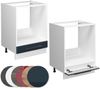 Herdumbauschrank Fame-Line Dunkelblau Hochglanz 60 cm ohne Arbeitsplatte Vicco Bild 5