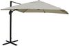 Gastronomie-Ampelschirm HWC-A96, 3,5x3,5m (Ø4,95m) Polyester Alu/Stahl 25kg ~ creme-grau ohne Ständer, drehbar Bild 3