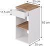 Nachttisch Dany Weiß/Goldkraft Eiche 2er Set Vicco Bild 2