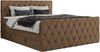 Boxspringbett, Doppelbett mit Fußteil, Multipocket-Matratzen und Topper, gestepptes Kopfteil und Front - MIREN KING DUO - 180 x 200 cm - Braun Kunstleder - H4 Bild 4