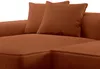 Vente-unique - ERYNEL Sofa SamtStoff Rot - B 156 cm x H 70 cm x L 305 cm Bild 5