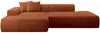 Vente-unique - ERYNEL Sofa SamtStoff Rot - B 156 cm x H 70 cm x L 305 cm Bild 3