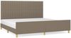 Bettgestell mit Kopfteil Taupe 200x200 cm Stoff [3125247] Bild 2