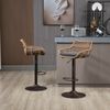 2 Barhocker Set, 49x48x89-109 cm, höhenverstellbar 65-85 cm, Grau Leinen Bild 3