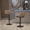 2 Barhocker Set, 49x48x89-109 cm, höhenverstellbar 65-85 cm, Grau Leinen Bild 4