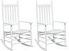 vidaXL Schaukelstühle mit Gebogenen Sitzen 2 Stk Weiß Massivholz Tanne 3281588 Bild 2