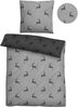 biberna 0840508 Melange-Flanell Bettwäsche HIRSCH KLEIN, sturmgrau, 1x 155x200 cm + 1x 80x80 cm Bild 5