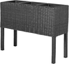 Blumentopf mit Beinen CARAGANA PE Rattan 77 cm Schwarz Bild 4