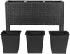 Blumentopf mit Beinen CARAGANA PE Rattan 77 cm Schwarz Bild 5