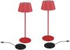2er SET Akku LED Tischlampen kabellos für Innen & Außen, Rot - Höhe 39cm Bild 2