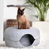 BlingBin Tierbett Katzentunnel Katzenhöhle Katzen Donut, aus Filz gefertigt, multifunktionalle Katzensofa, Katzenkorb Katzenkissen Bild 2